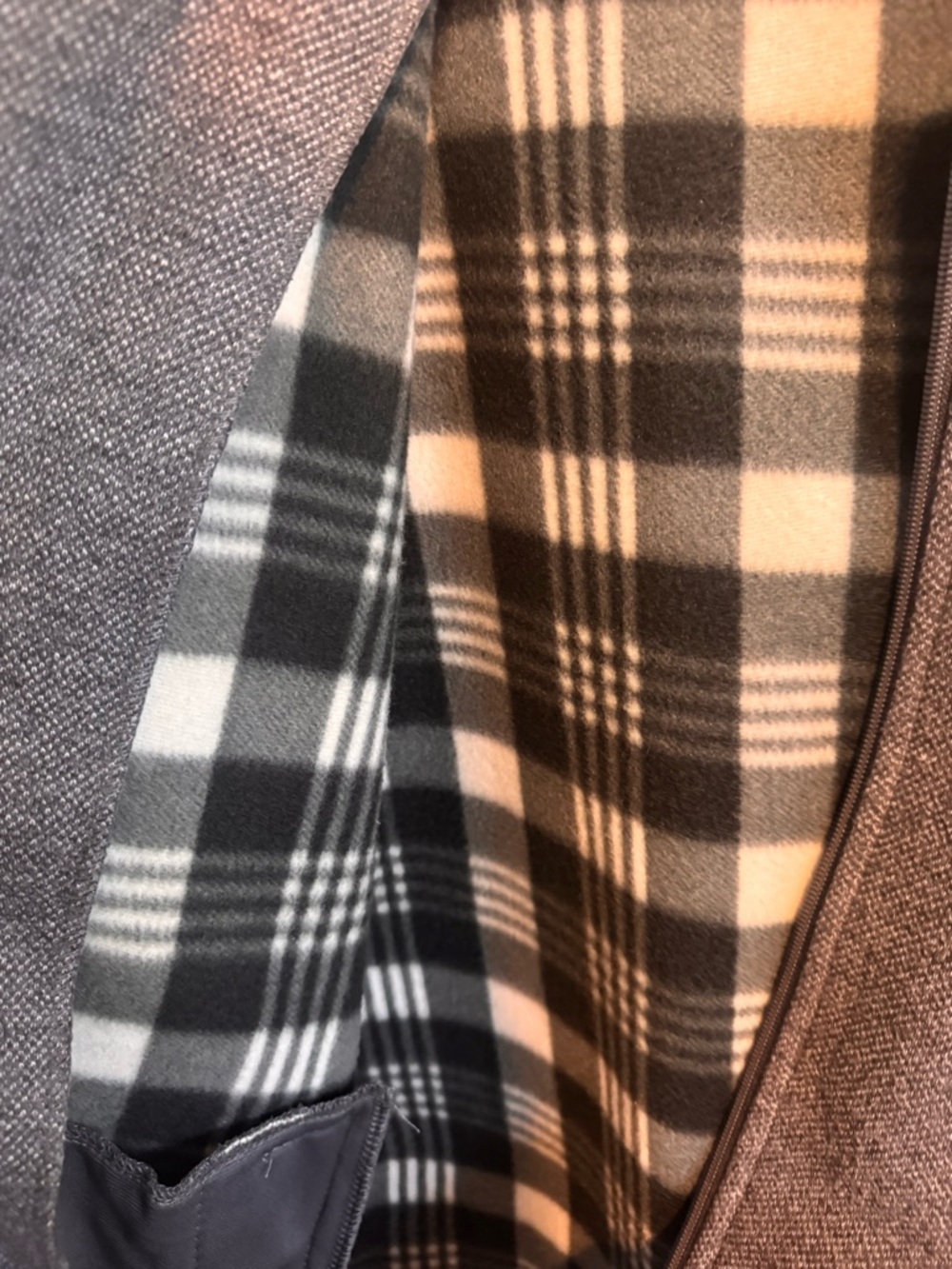Boston Traders Black and Gray Plaid Fleece-Lined Jacket Men's large Full zip - Picture 4 of 4